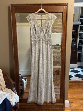 BHLDN Jenny Packham-Style Silver Dress